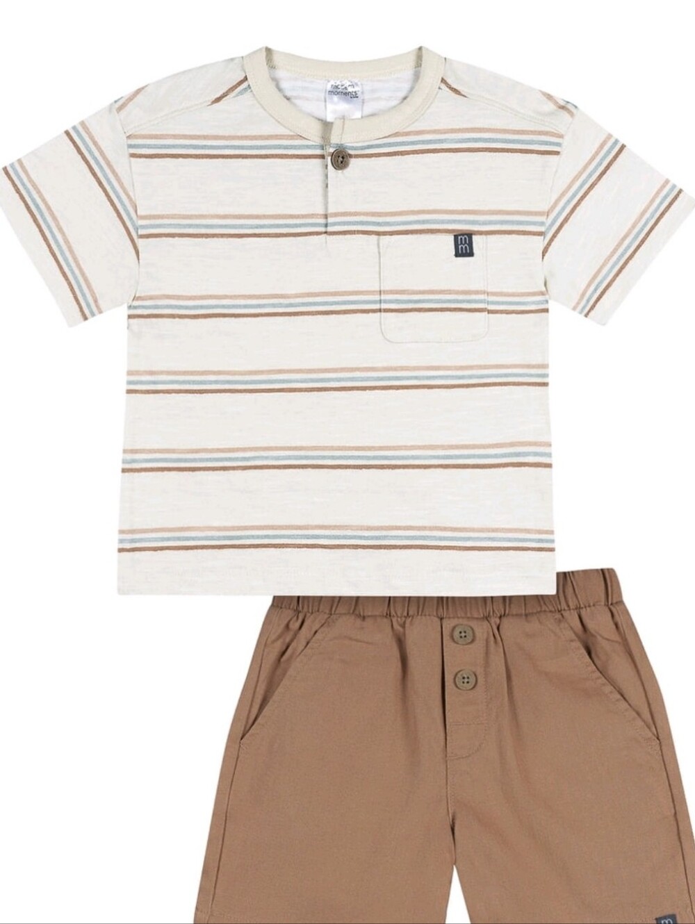 Modern Moments by Gerber Baby and Toddler Boy Henley Tee and Short Set, 2-Piece,